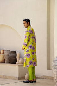 Garden Men - Green Printed Kurta Set