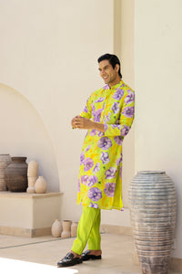 Garden Men - Green Printed Kurta Set