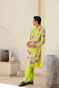 Garden Men - Green Printed Kurta Set