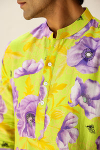 Garden Men - Green Printed Kurta Set
