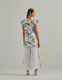 Bhado 3.0- White Cap Sleeves Co-Ord- Set of 2