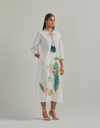 Bhado 3.0- White Placement Print Maxi Dress