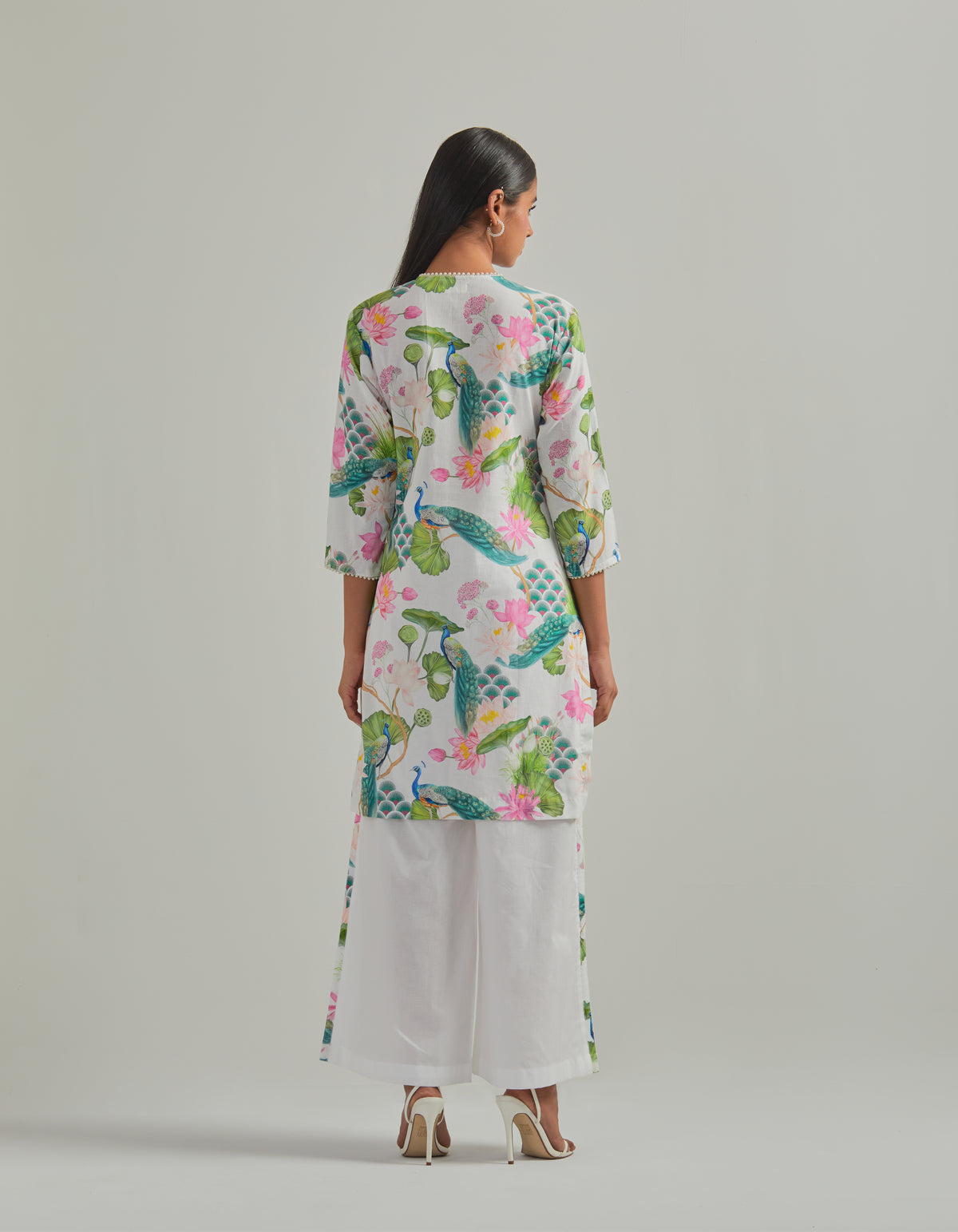 Bhado 3.0- White Printed Short Kurta Set