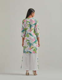 Bhado 3.0- White Printed Short Kurta Set