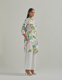 Bhado 3.0- White Printed Short Kurta Set