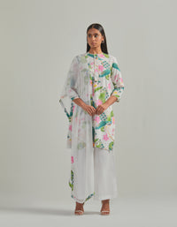 Bhado 3.0- White Printed Short Kurta Set