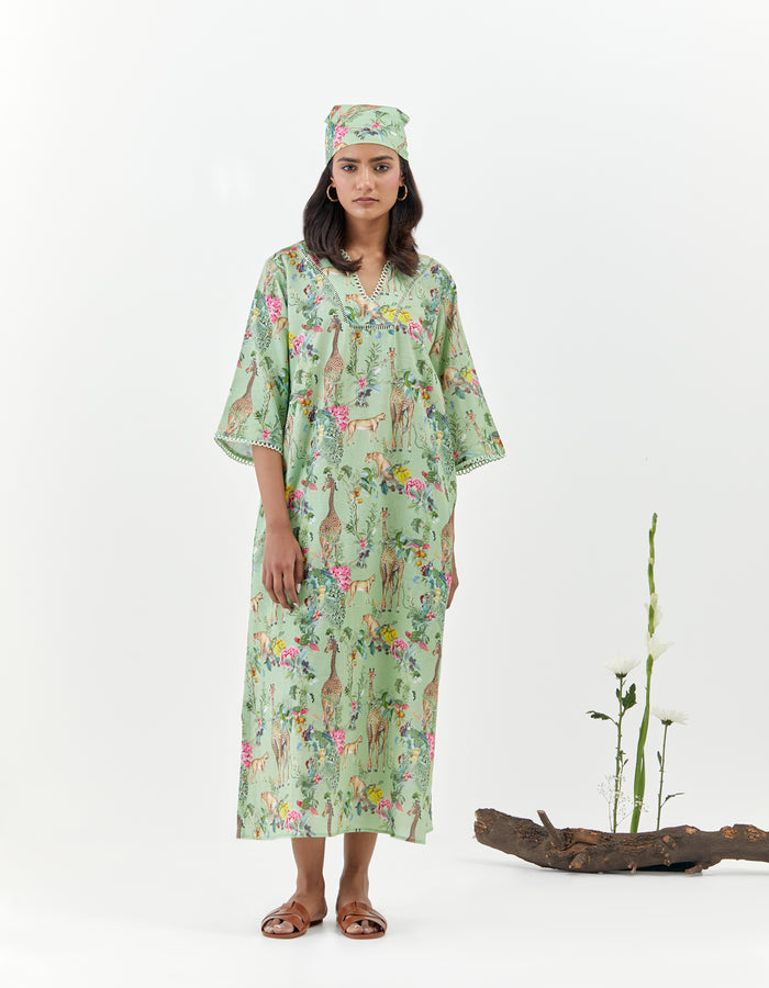Masai - Green Safari Kaftan Dress
