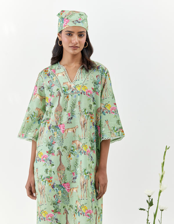 Masai - Green Safari Kaftan Dress