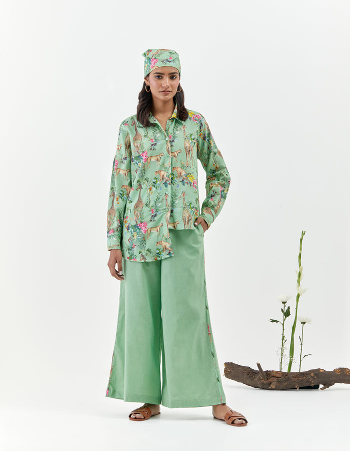 Masai - Green Asymmetric Safari Co-Ord - Set of 2