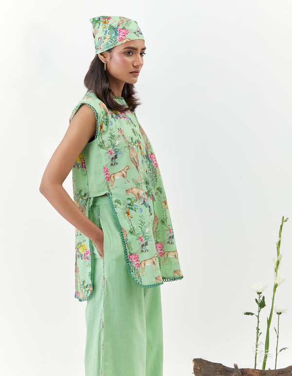 Masai - Green Sleeveless Safari Co-Ord - Set of 2