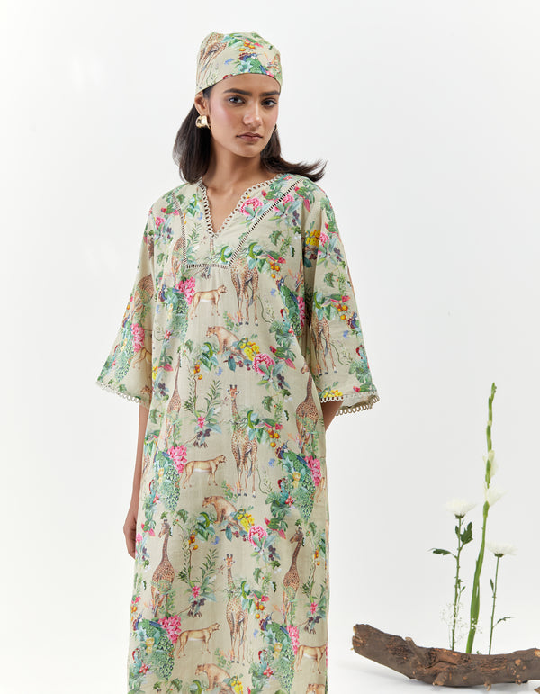Masai - Brown Safari Kaftan Dress