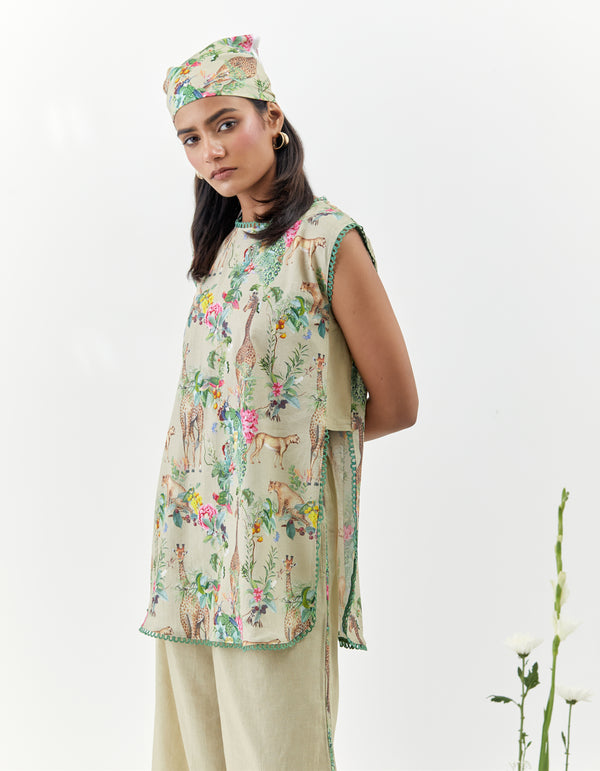 Masai - Brown Sleeveless Safari Co-Ord - Set of 2