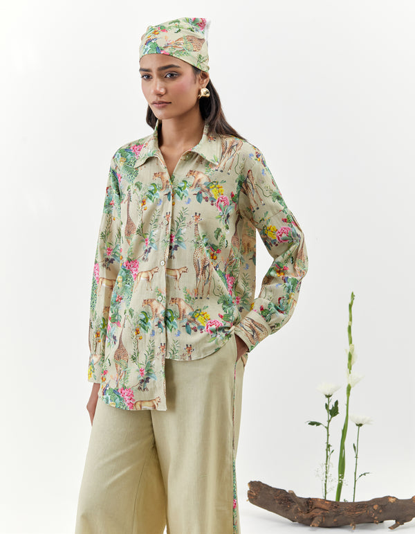 Masai - Brown Asymmetric Safari Co-Ord - Set of 2