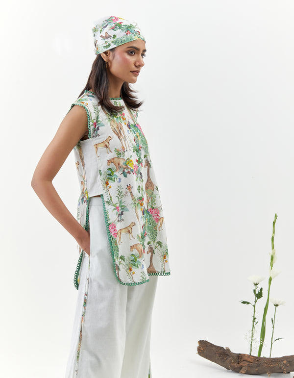 Masai - Cream Sleeveless Safari Co-Ord - Set of 2