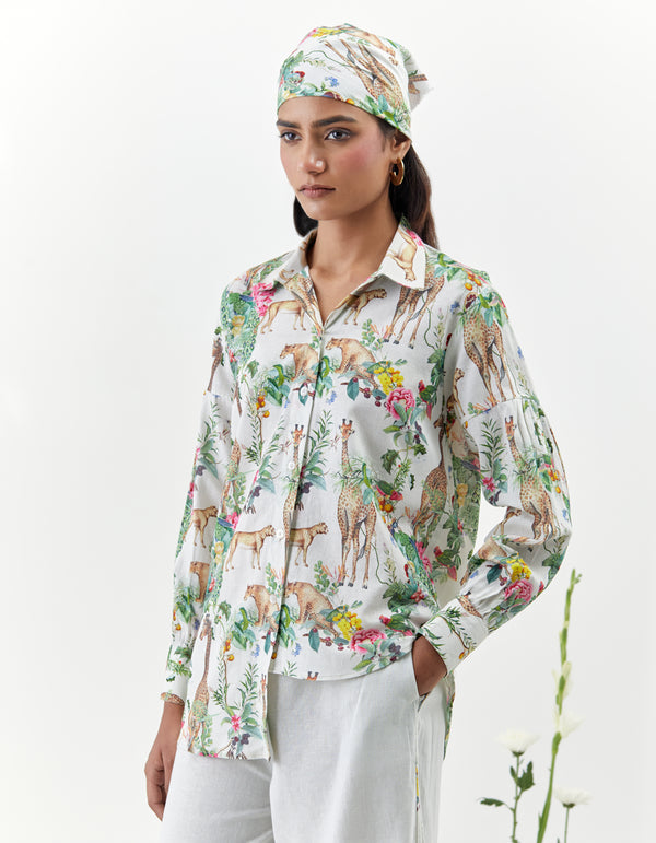 Masai - Cream Asymmetric Safari Co-Ord - Set of 2