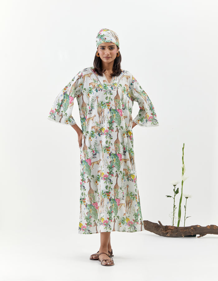 Masai - Cream Safari Kaftan Dress