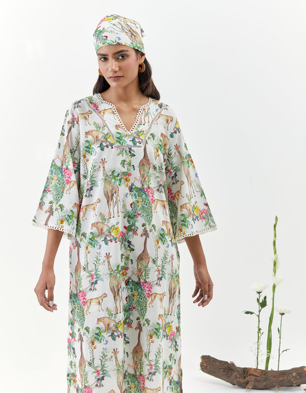 Masai - Cream Safari Kaftan Dress