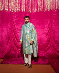 Bhādõ- Mint Printed Kurta Set