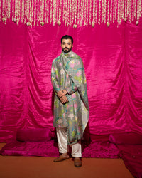 Bhādõ- Grey Sherwani Set
