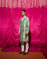 Bhādõ- Mint Printed Kurta Set