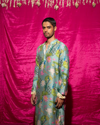 Bhādõ- Mint Printed Kurta Set