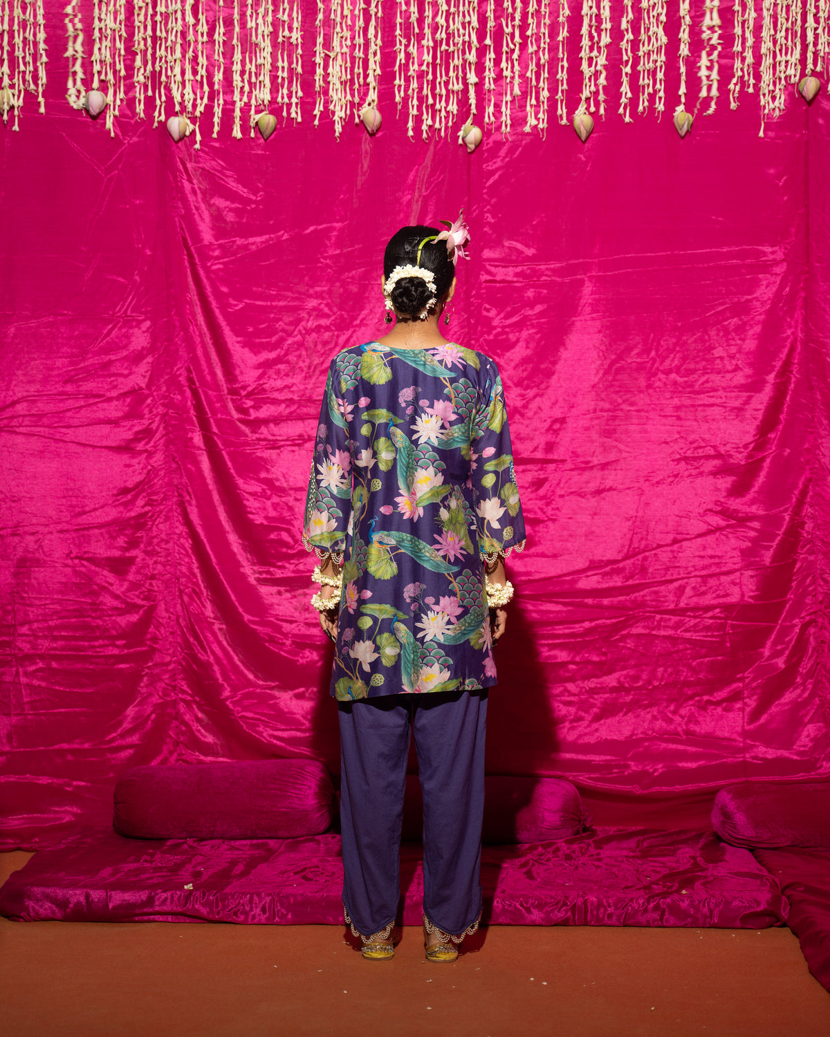 Bhādõ- Purple Printed Short Kurta Set