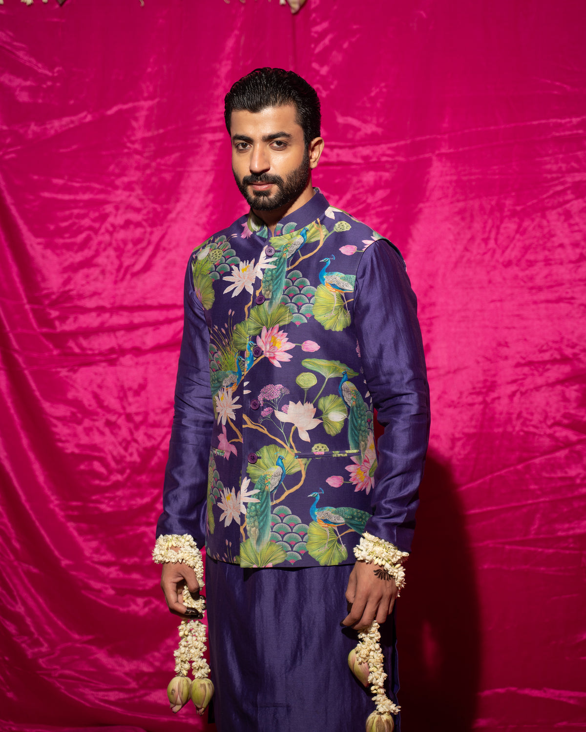 Bhādõ- Purple Nehru Jacket- Set of 3