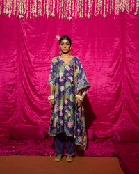 Dhriti Mehra in Bhādõ- Purple Printed Short Kurta Set