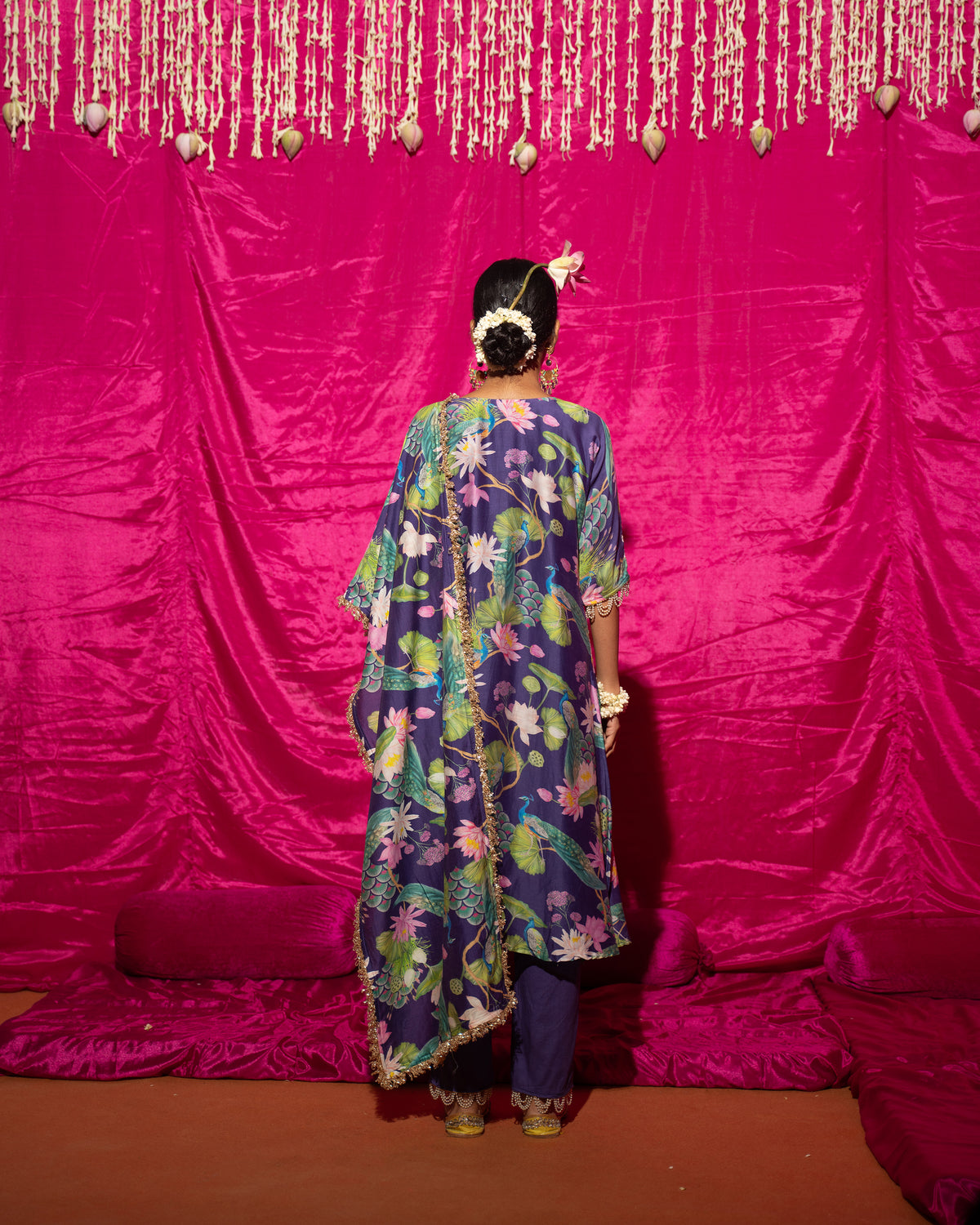 Bhādõ- Purple Printed Kurta- Set of 3