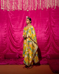 Bhādõ- Yellow Printed Kurta- Set of 3