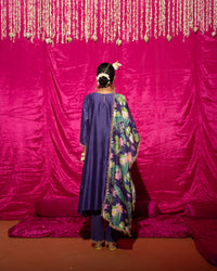 Bhādõ- Purple Printed A-Line Kurta- Set of 3