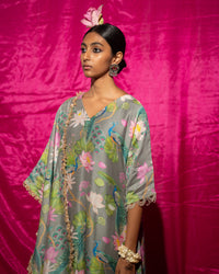 Bhādõ- Grey Printed Kurta- Set of 3