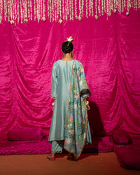 Bhādõ- Mint Printed A-Line Kurta- Set of 3