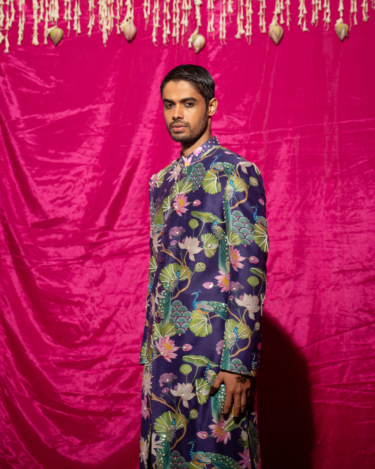 Bhādõ- Purple Sherwani Set