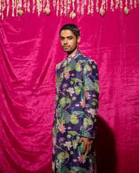 Bhādõ- Purple Sherwani Set