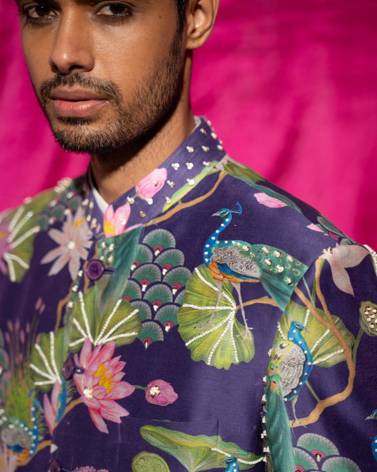 Bhādõ- Purple Sherwani Set