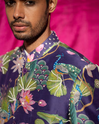Bhādõ- Purple Sherwani Set
