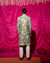 Bhādõ- Grey Sherwani Set