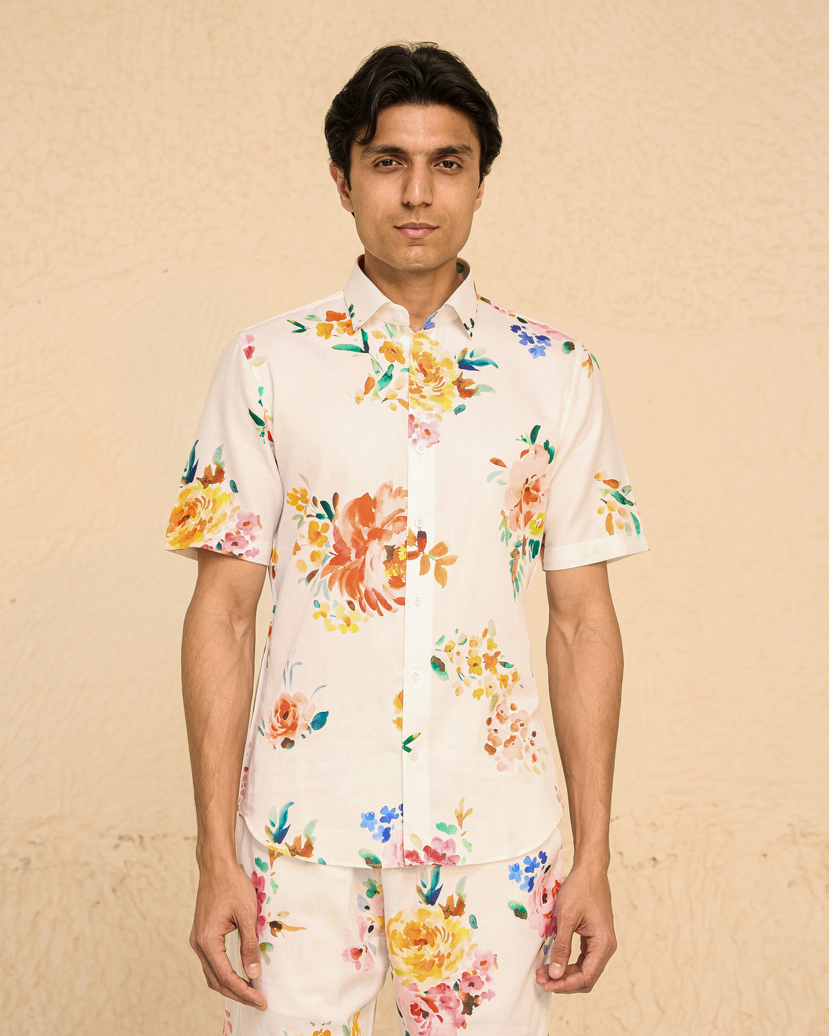 Tropical Men - White Printed Shirt