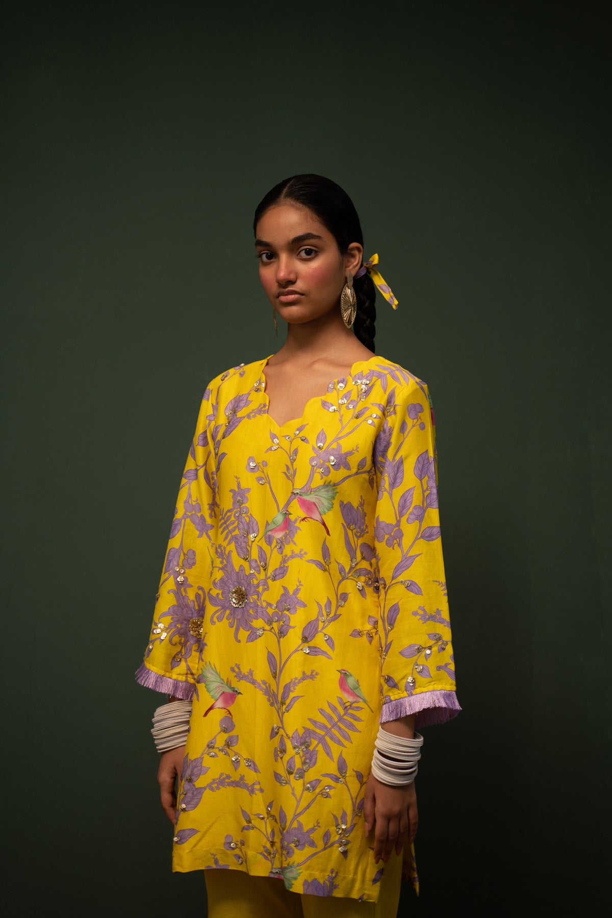 Masakali- Yellow Short Kurta  - Set of 2