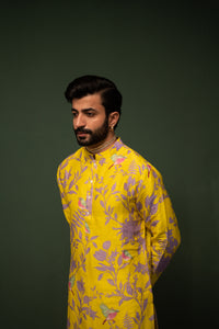 Masakali - Yellow Printed Kurta - Set of 2