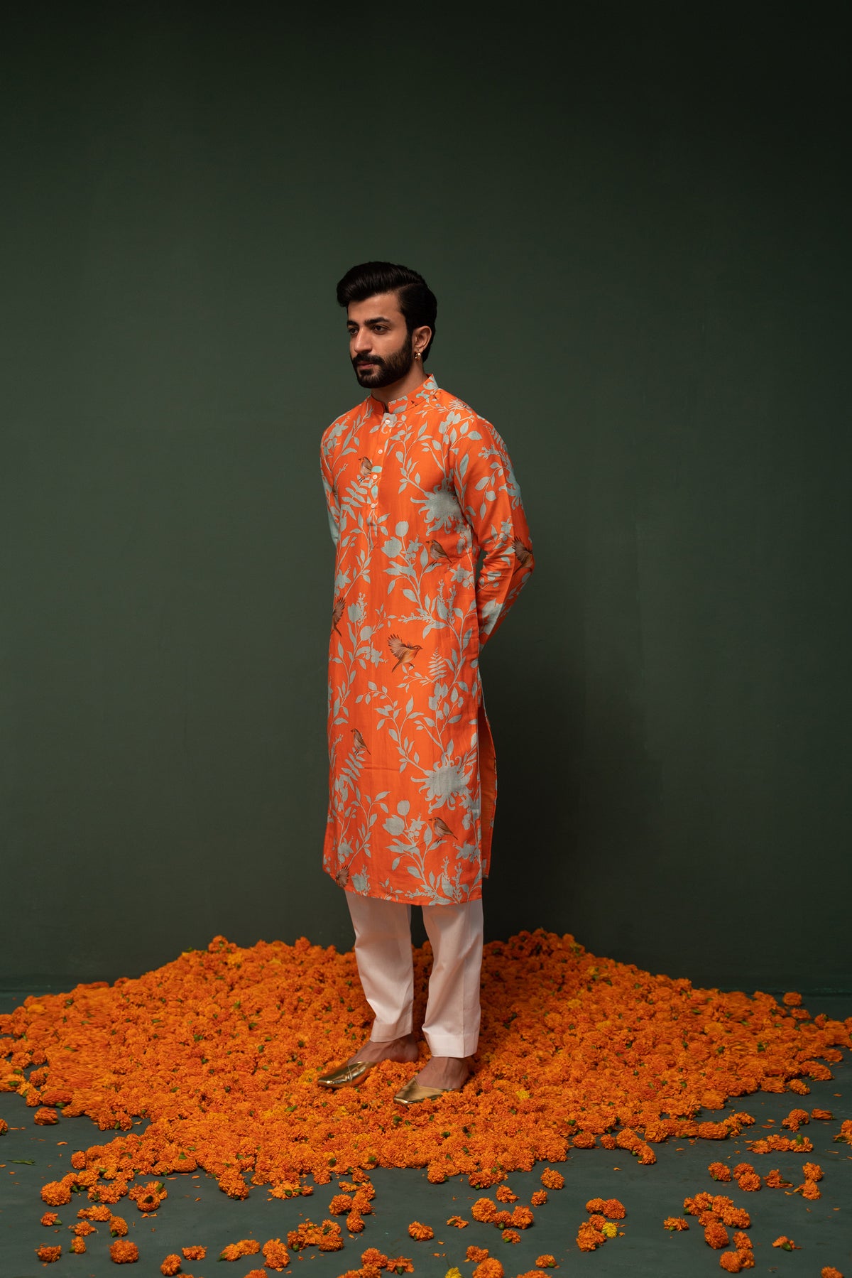 Masakali - Orange Printed Kurta - Set of 2