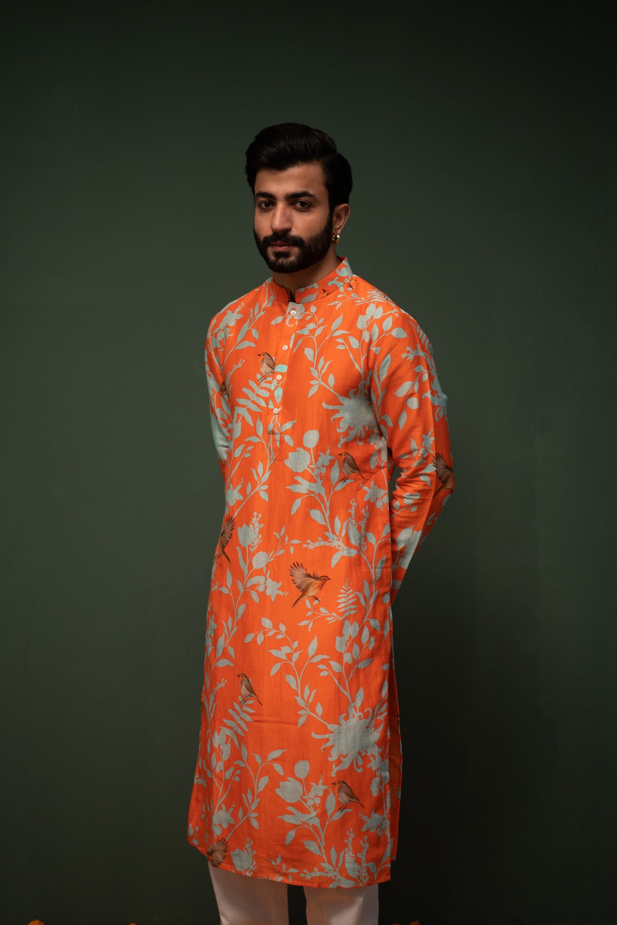 Masakali - Orange Printed Kurta - Set of 2