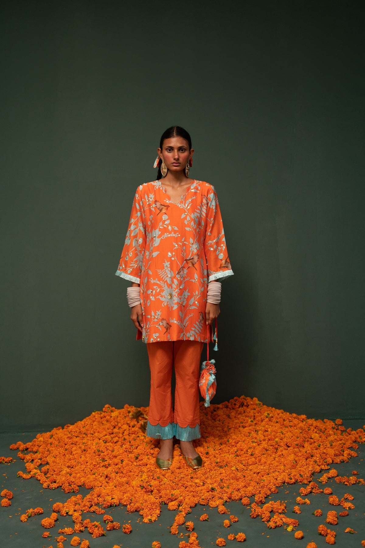 Diksha Rawat in Masakali- Orange Short Kurta  - Set of 2