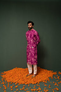 Masakali - Magenta Printed Kurta - Set of 2