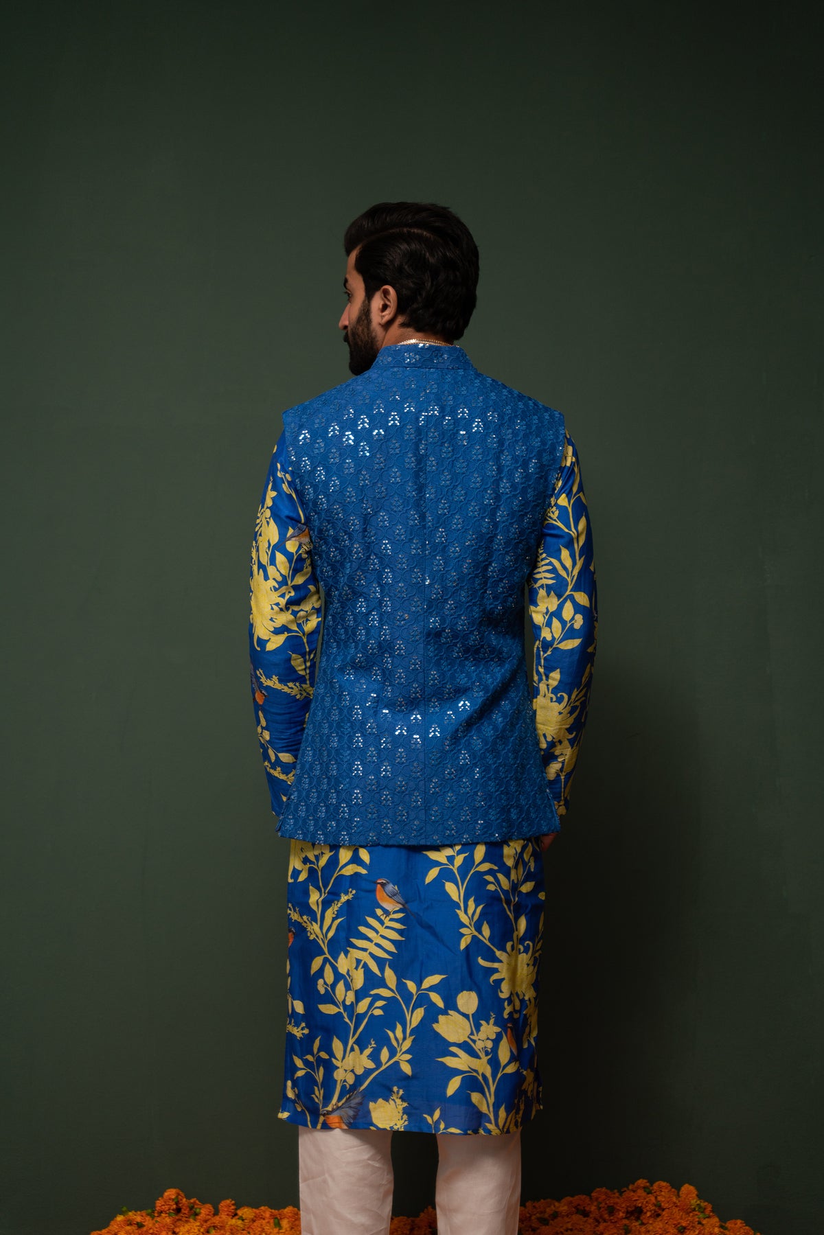 Masakali - Blue Embroidered Nehru Jacket - Set of 3