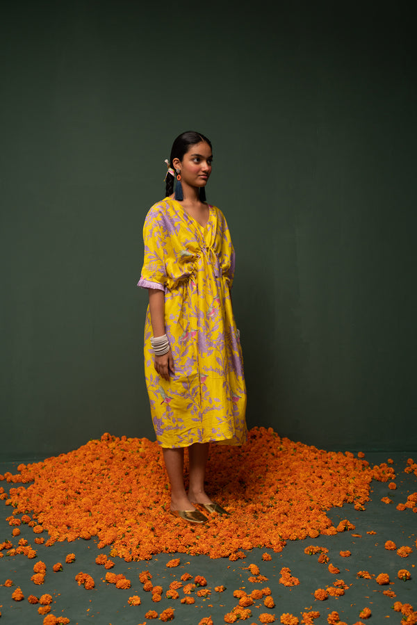 Masakali- Yellow Printed Kaftan