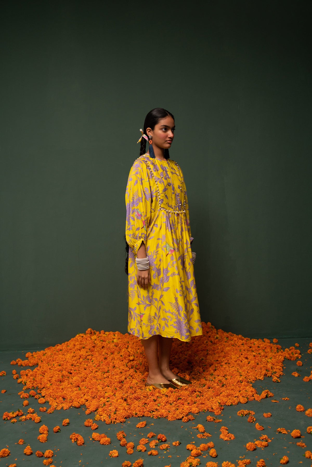 Monalisha Mahapatra in Masakali- Yellow Embroidered Dress