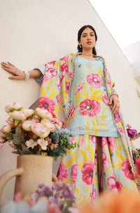 Garden- Mint Embroidered Printed Kurta with Sharara - Set of 3