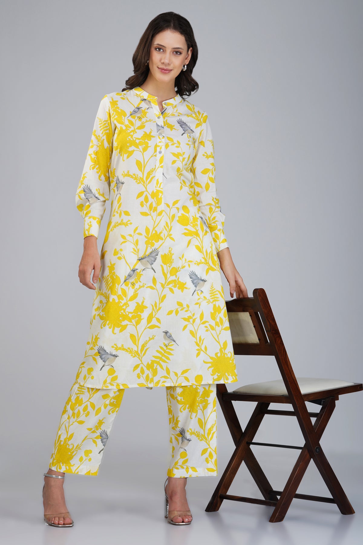 Yellow Cotton Printed Co-Ord - Set of 2